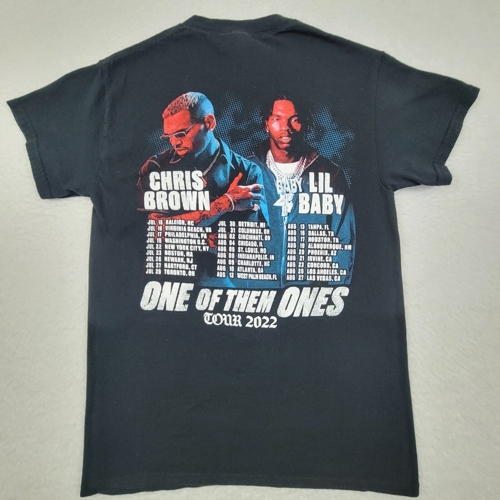 Chris Brown Lil Baby One of them Ones Tour 2022 Shirt Boys Large L Concert Tee - Picture 7 of 8